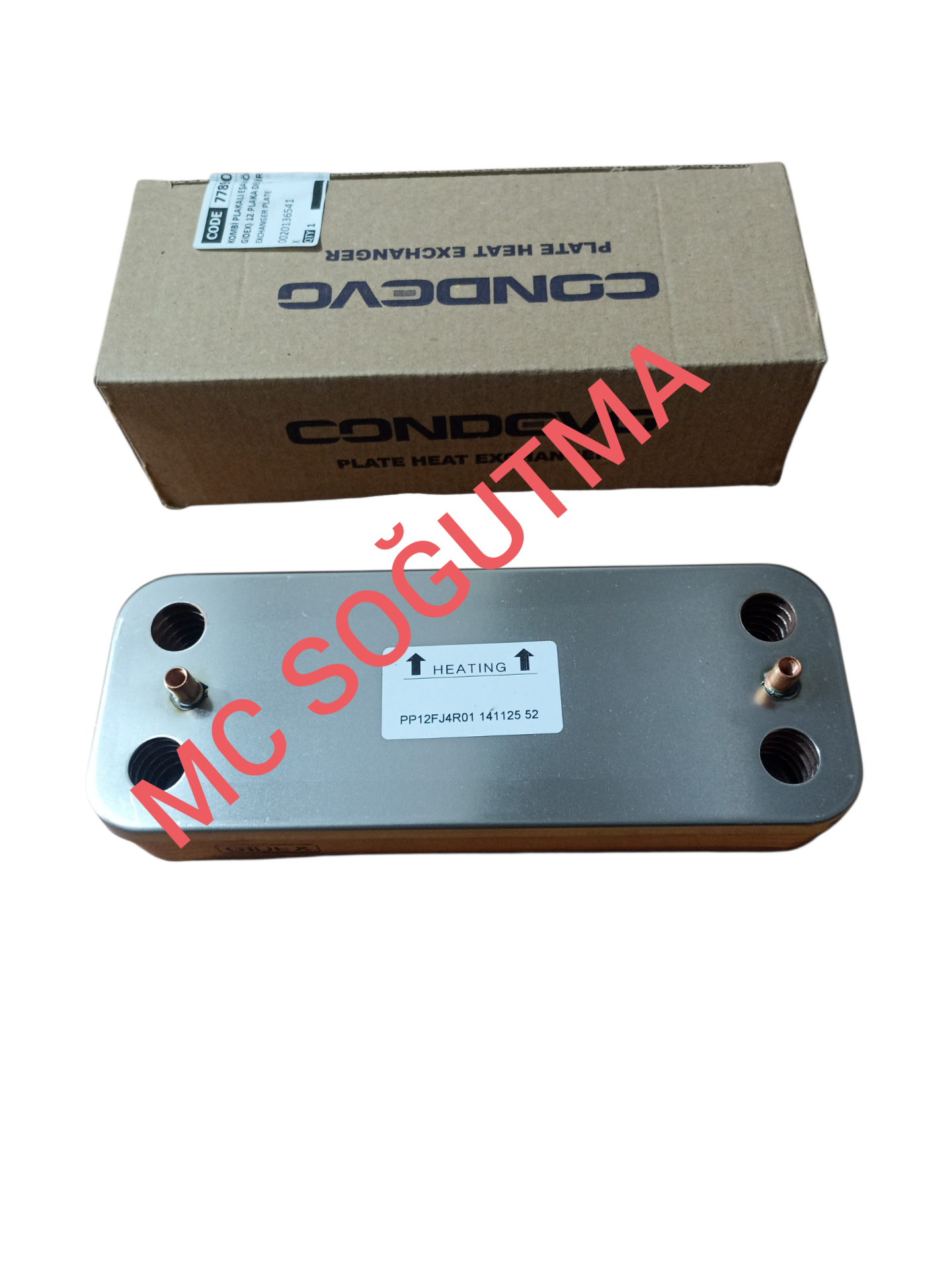 KOMBİ PLAKALI EŞANJÖR (CONDEVO GIDEX) 12 PLAKA 166 MM DEMİRDÖKÜM ADEN NEVA NITRON