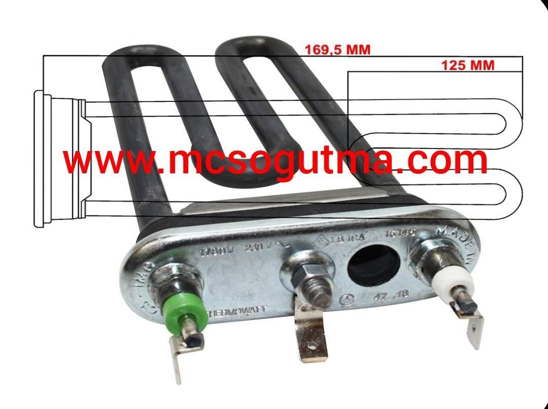 OÇM REZİSTANS ARİSTON KISA DELİKLİ 1700W 20X12,5CM 11.007.141 TEK TERMİKLİ