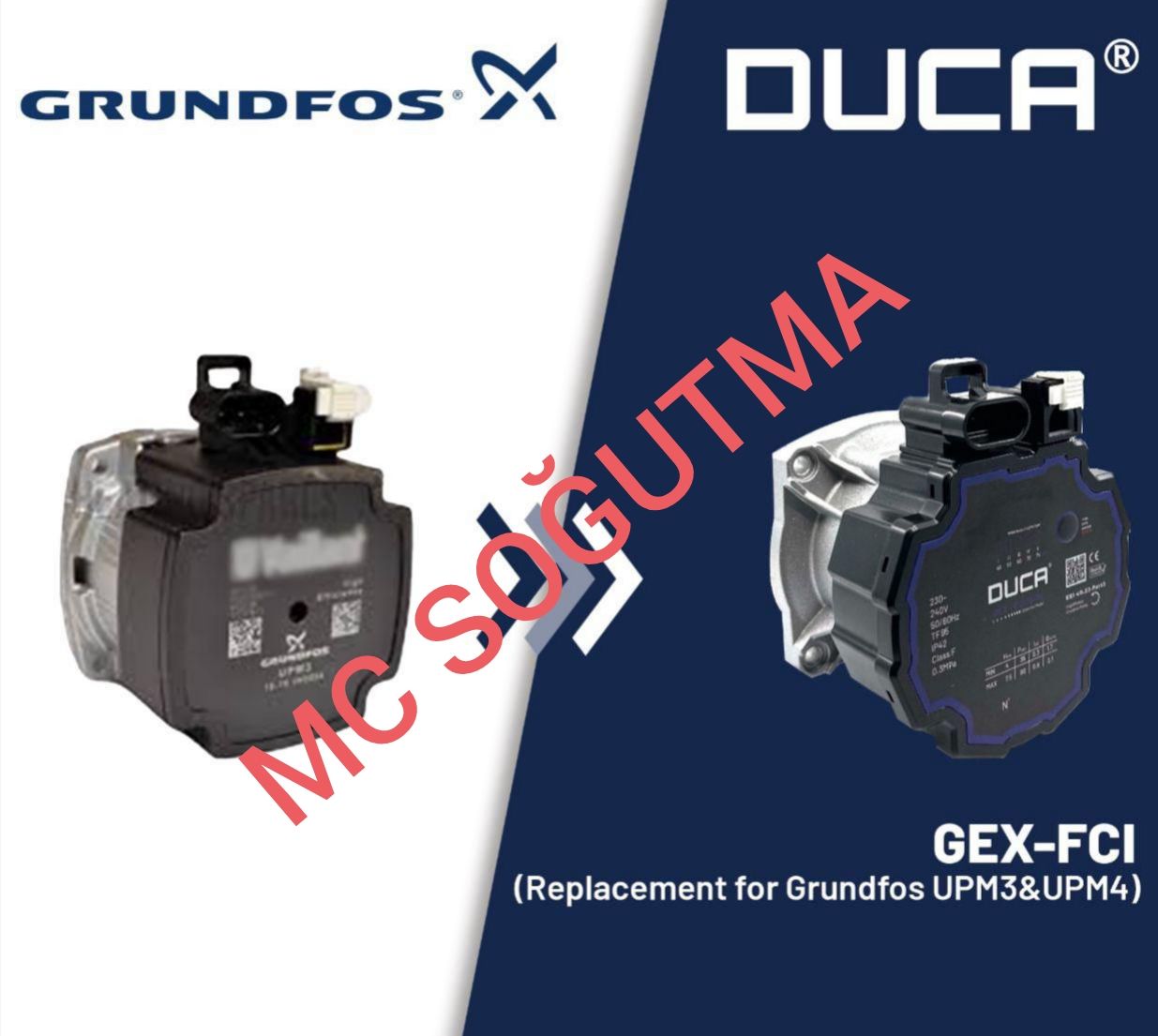KOMBİ POMPA MOTORU DUCA FREKANSLI GEX 15-8 FCI BAĞLANTILI