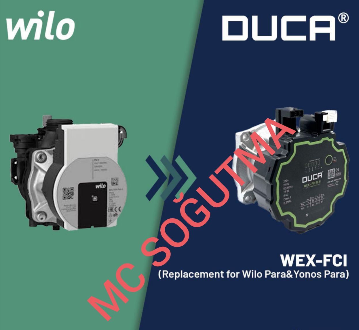 KOMBİ POMPA MOTORU DUCA FREKANSLI VEX 15-8 FCI BAĞLANTILI