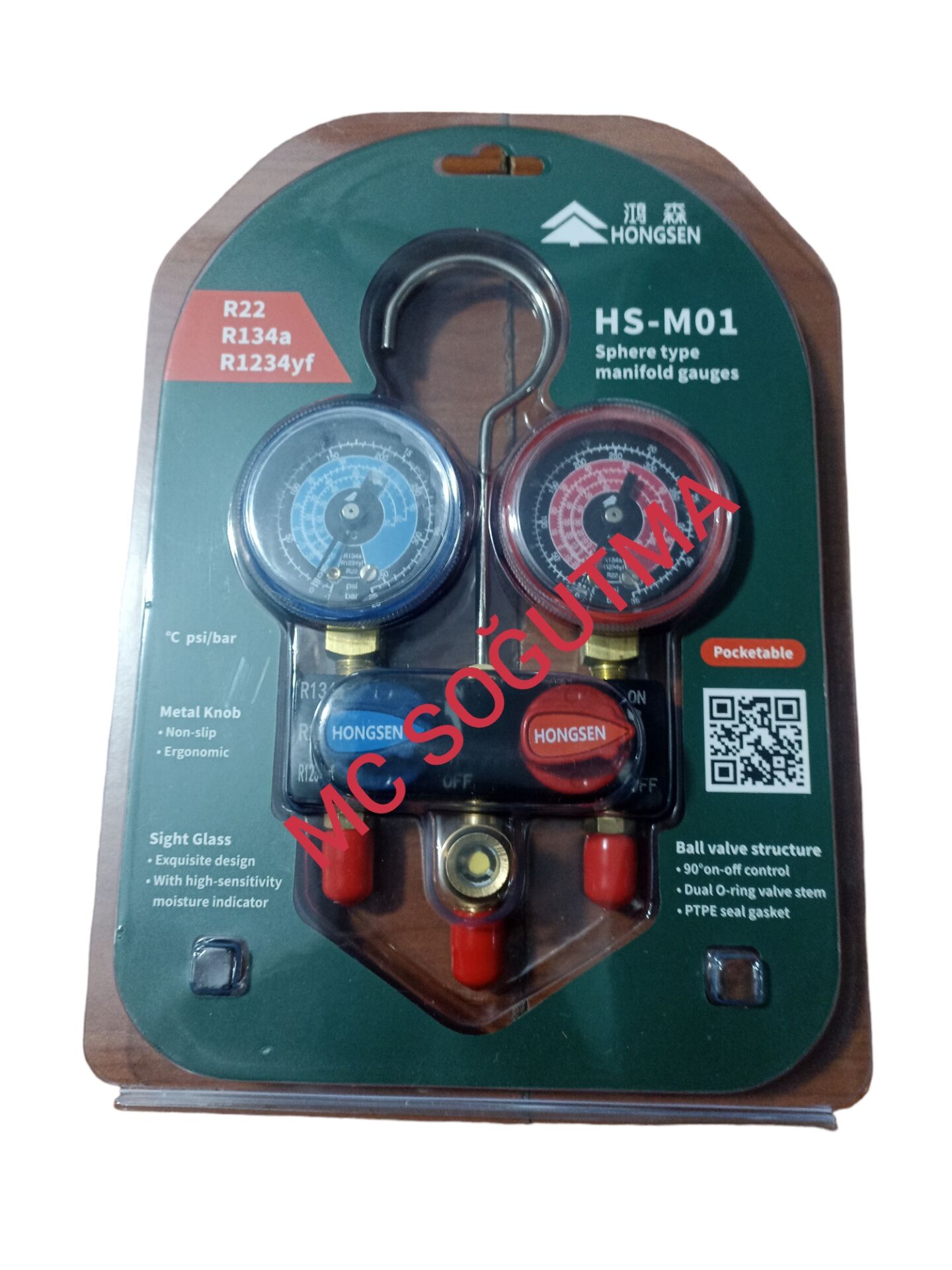 HONGSEN HS-M01 R22/R134/R1234Yf Manifold Hortumsuz
