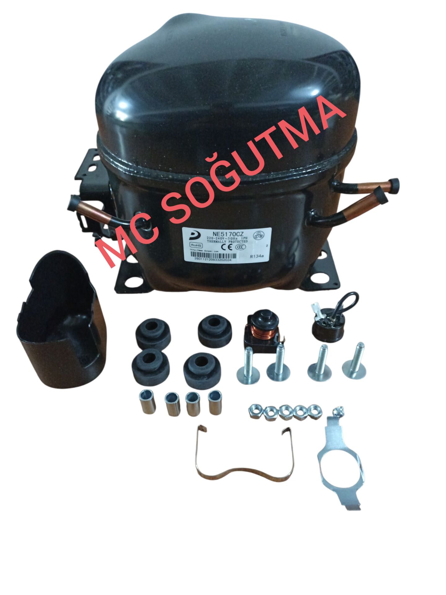 GARANTİSİZ  DONPER NE5170CZ 1/4 HP 930 WATT R134a KOMPRESÖR
