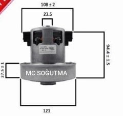 GARANTİSİZ SÜPÜRGE MOTORU BT14 1200W BEKATECH