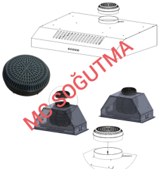 KARBON FİLTRE ASPİRATÖR TEKLİ BACA ÇIKIŞI MONTE EDİLİR 150MM